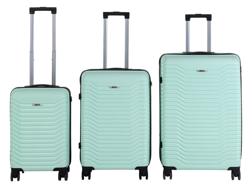 KOOR 3-teiliges Kofferset – Hartschale, 4 Rollen, mit TSA, Mint