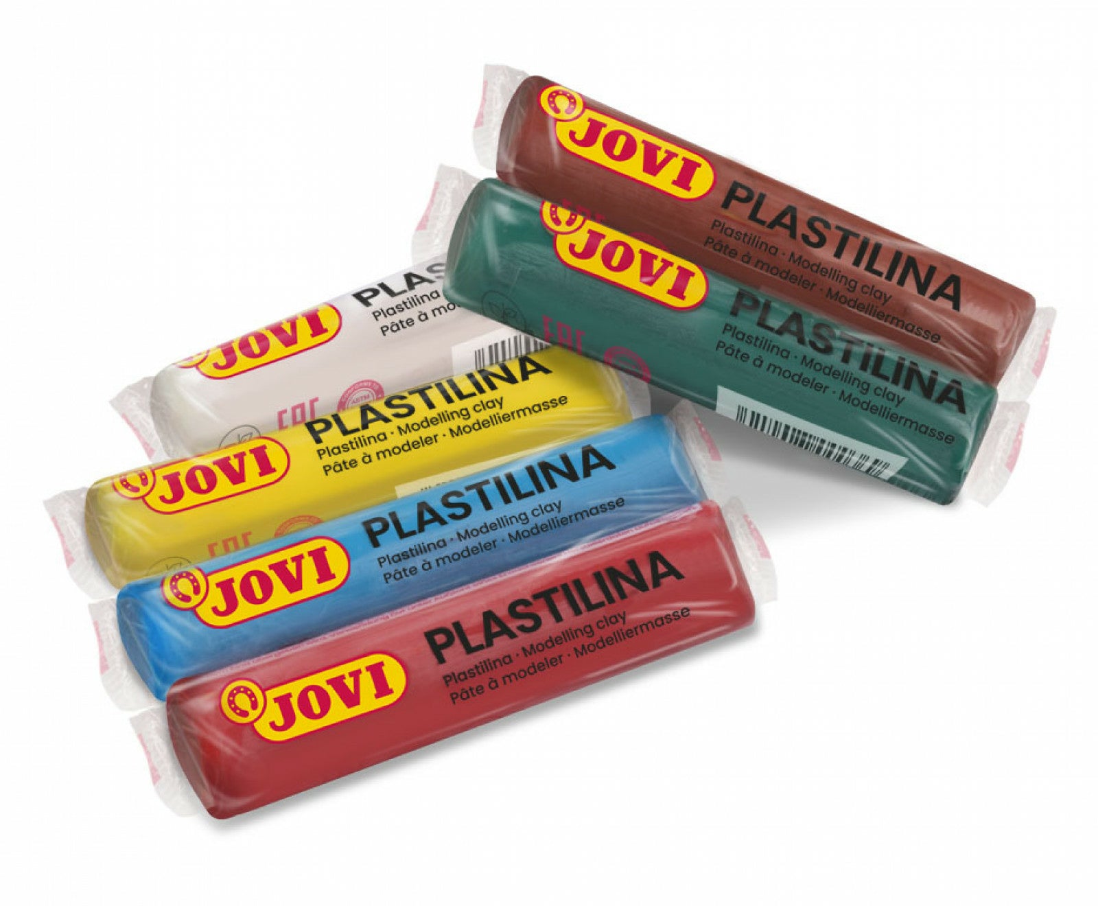 Jovi Knetmasse (weichbleibend), Mehrfarbig, 6 × 15 g, 6 Stk.
