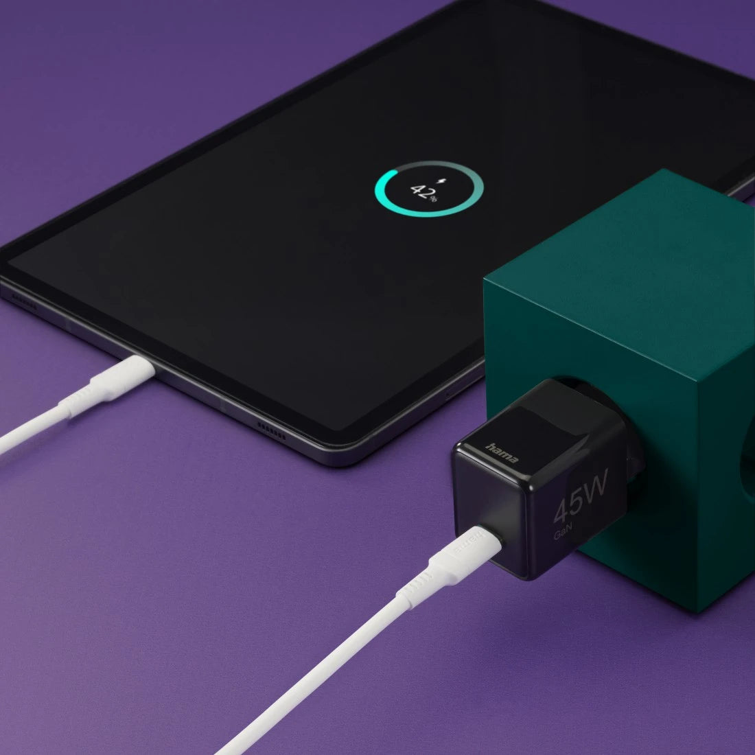 Hama 00201987 USB-Wandladegerät 45 W – USB-C×1 – PD 3.0, QC 3.0, GaN – EU-Stecker (Typ C), Schwarz