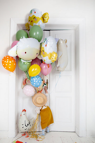 PartyDeco Folienballon Schaf – Mehrfarbig – 87 × 57,5 cm – Folie – 1 Stk
