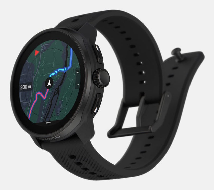 Suunto Race S 45 mm GPS – Fiberglas/Edelstahl Schwarz, Sportband, Schwarz, 50 m
