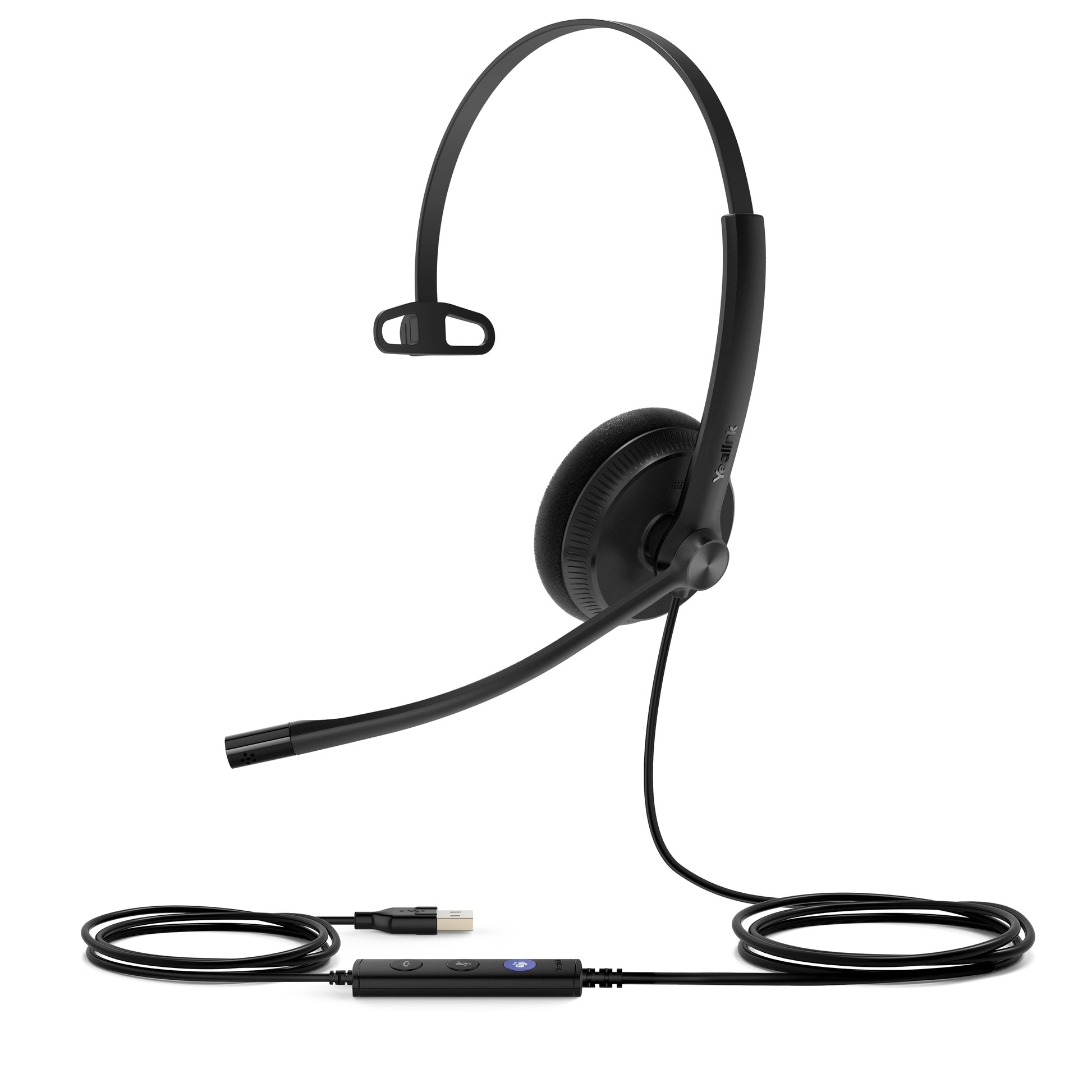 Yealink UH34 Lite Office-Headset – On-Ear, Mono, USB-A, für T41S, T42S, T46S und andere, Schwarz
