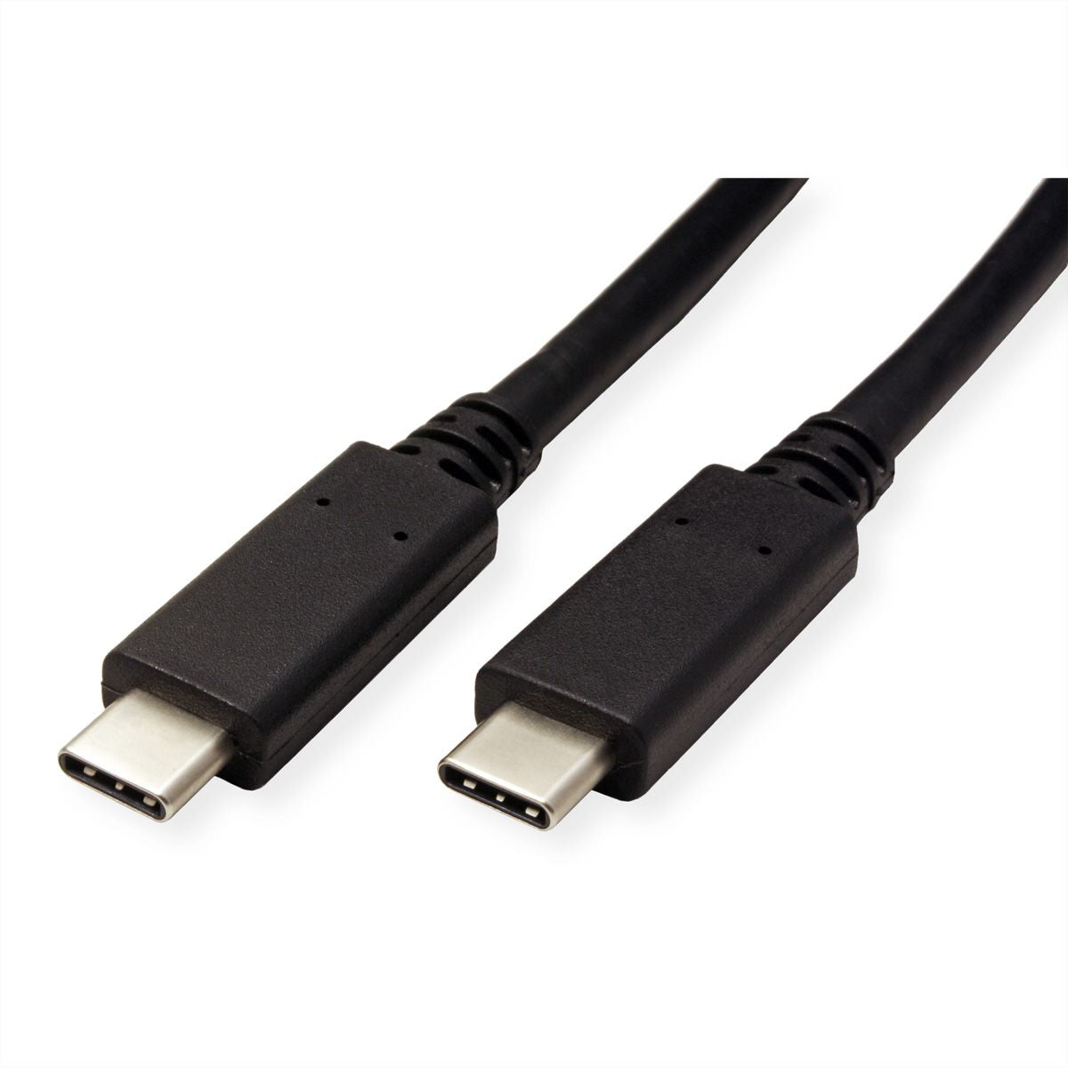 ROLINE GREEN USB-C auf USB-C Kabel – USB 3.2 Gen 2 (10 Gbit/s) – 0,5 m – PD 100 W – E-Marker – Schwarz