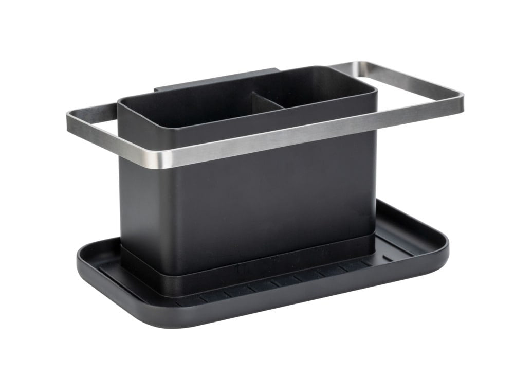 Wenko Stella – Bürstenhalter 20 × 11 × 10 cm, Kunststoff/Edelstahl, schwarz