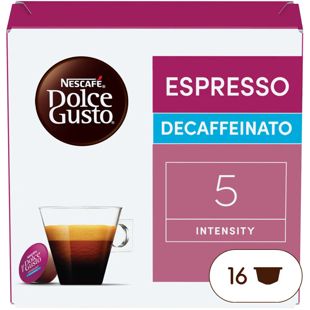 Nescafé Kapseln für Dolce Gusto – Espresso, entkoffeiniert, Intensität 5, 16 Kapseln