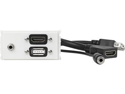 Vivolink WI221281 – Wandplatte, HDMI/USB-A/3,5 mm, USB 2.0, Weiss