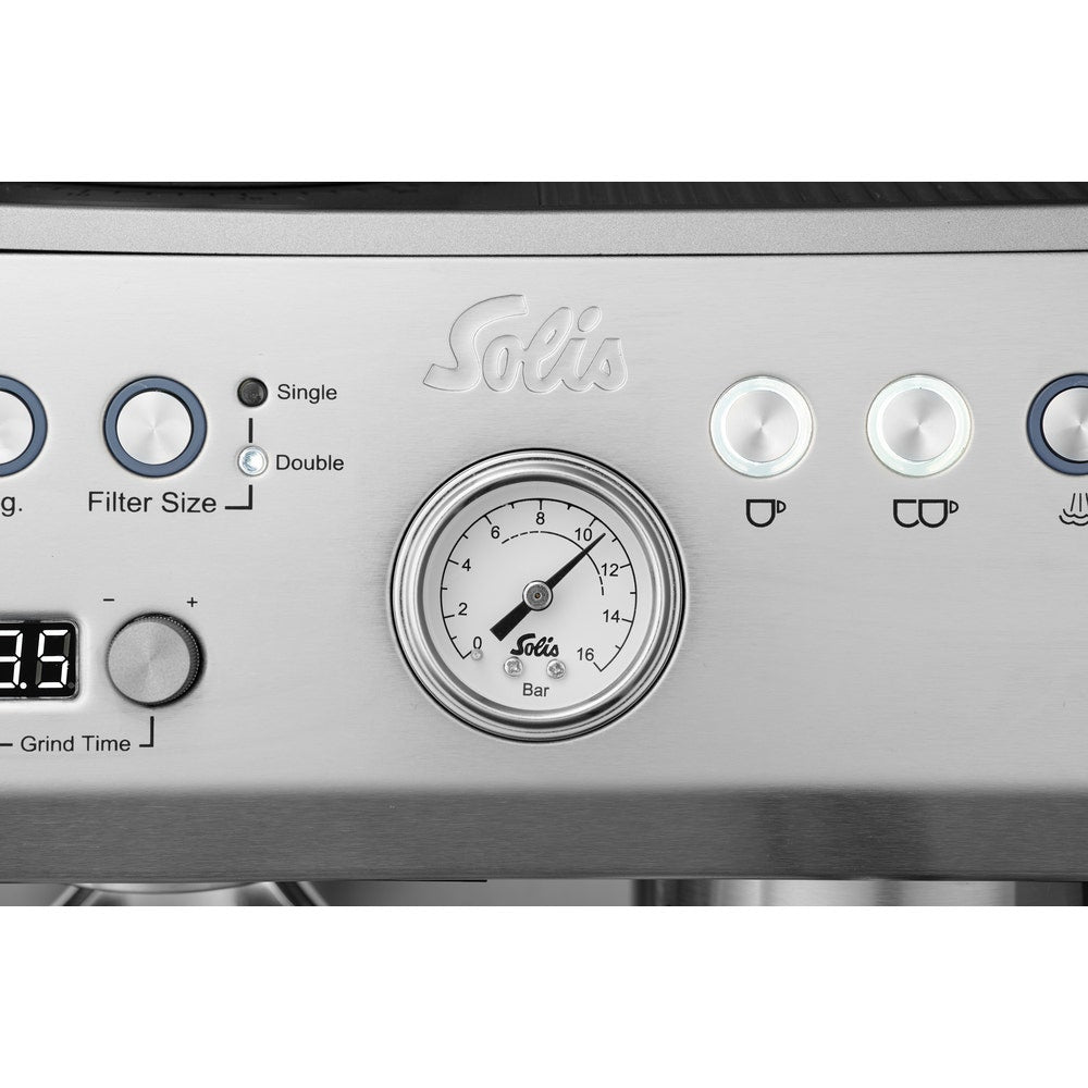 Solis Perfetta 1019 Kaffeevollautomat – 2,6 l, 16 bar, Milchaufschäumer, Silber