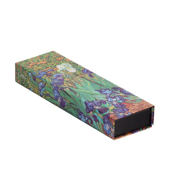 Paperblanks Van Goghs Schwertlilien – Stiftebox (Hartschale), magnetisch, grün, Papier, 22 × 3 × 6,8 cm