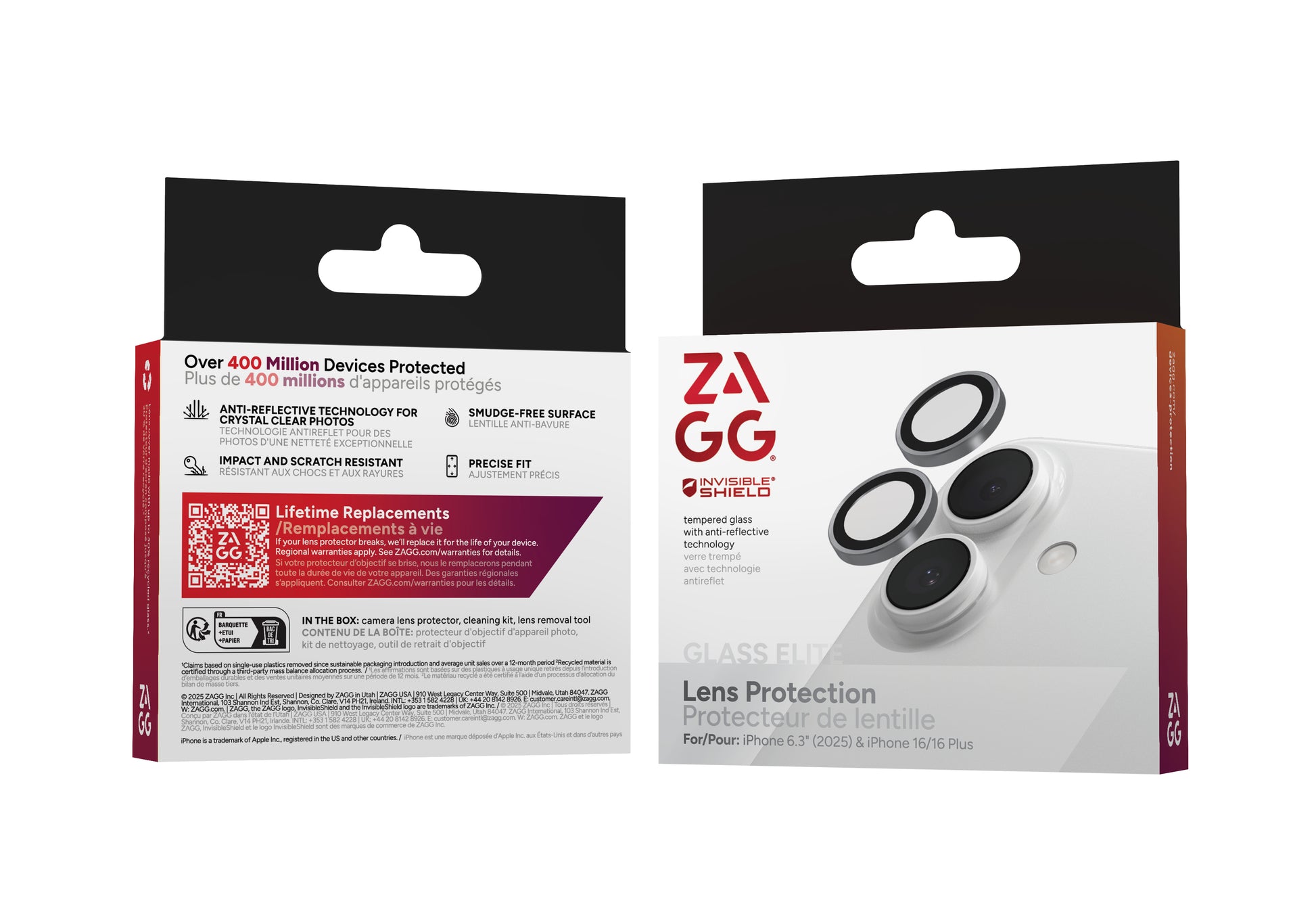 ZAGG Displayschutz (Panzerglas), Kratzresistent – für iPhone 17/16/16+ – 2er-Pack