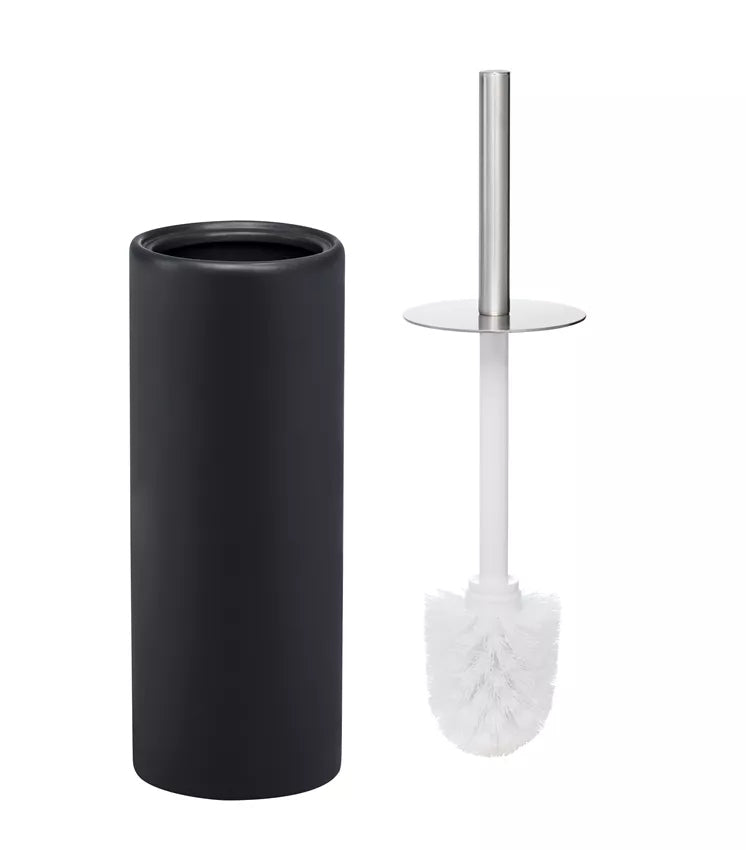 Diaqua Zylo – WC-Bürstenset – Keramik, Schwarz, bodenstehend, mit Deckel, H 39 cm, Ø 10,5 cm