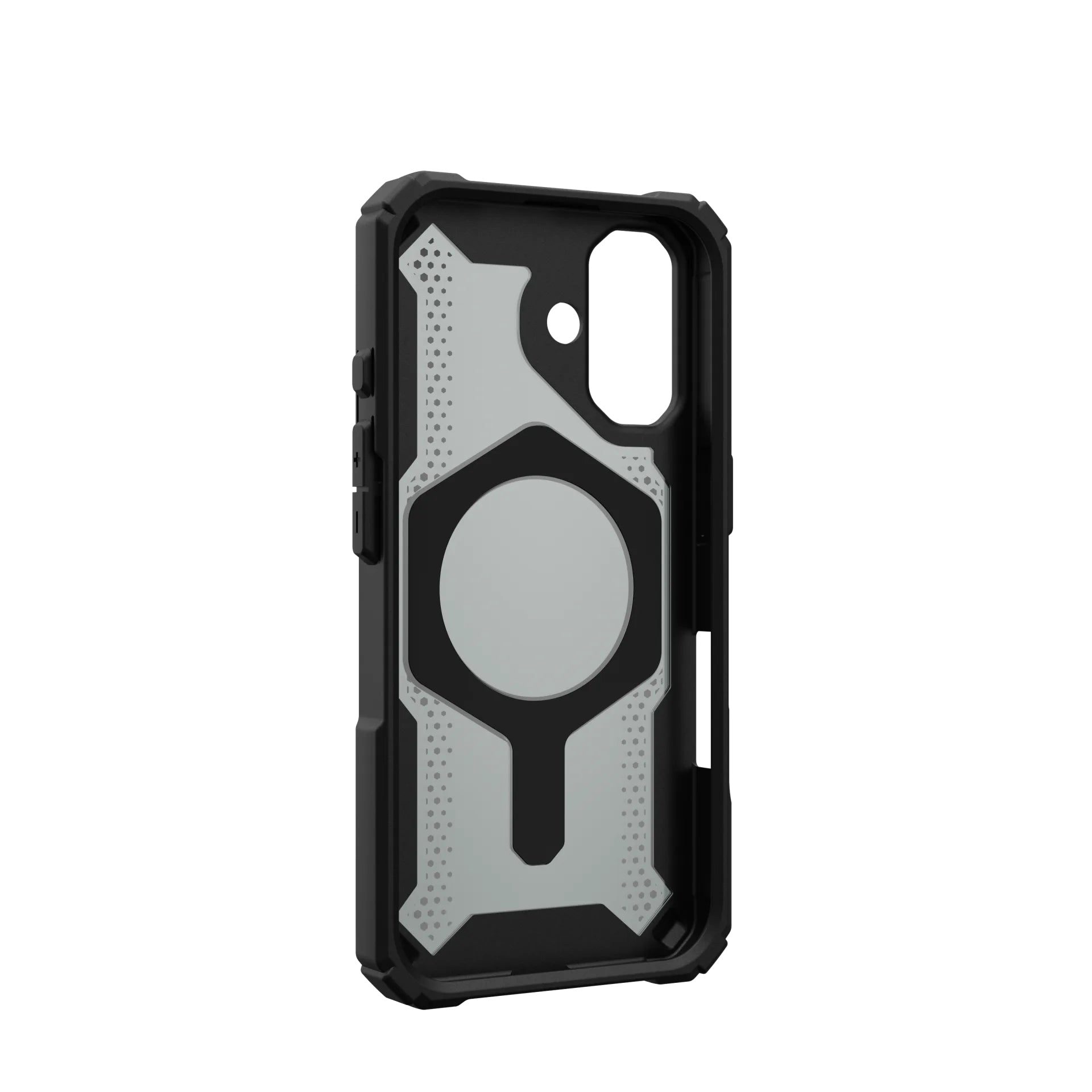 Urban Armor Gear Backcover – für Apple iPhone 16 – schwarz/orange – MagSafe-kompatibel