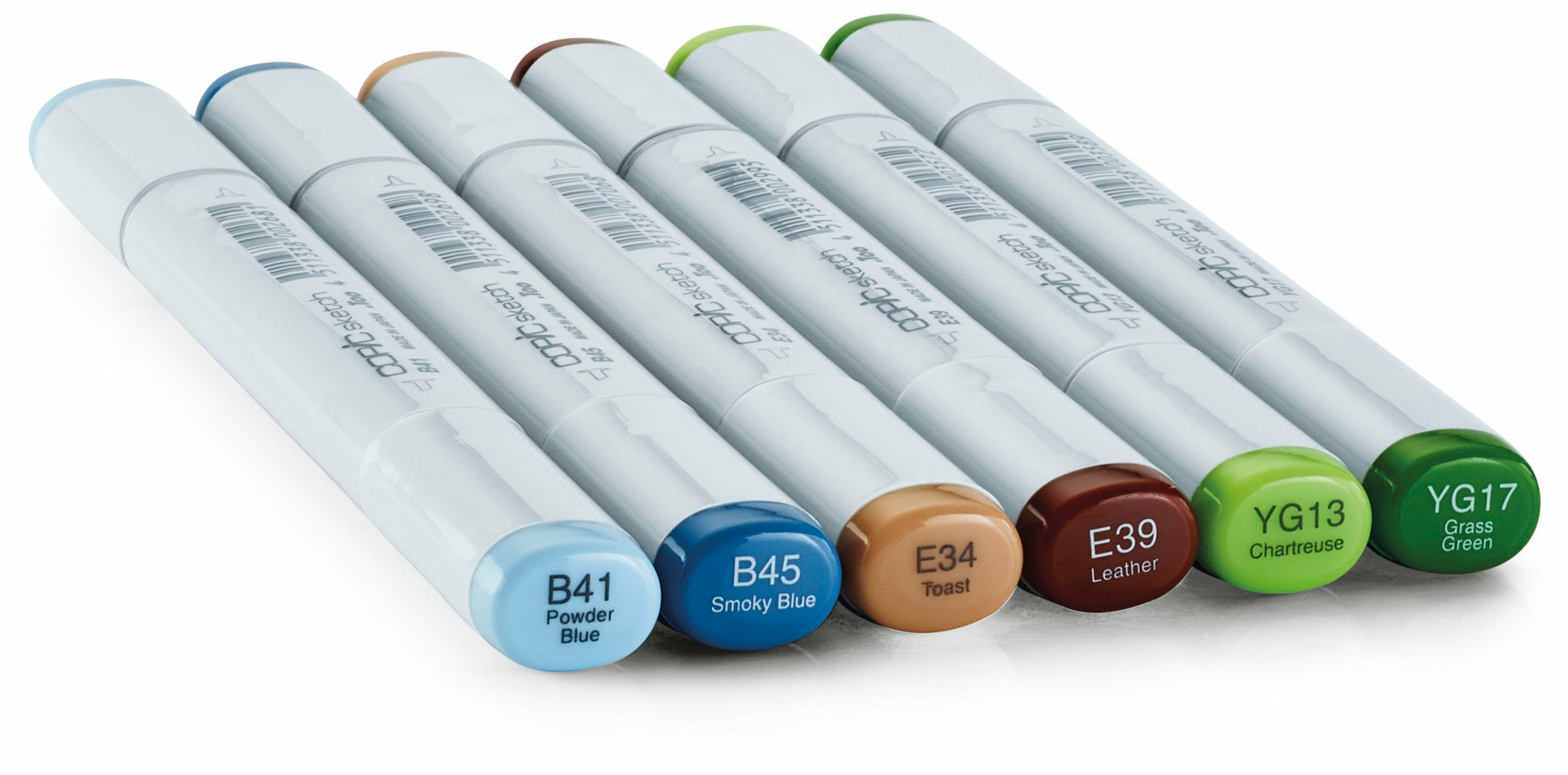 Copic Sketch Earth Essentials Marker – Duo-Spitze Meissel/Bürste, Mehrfarbig, 6er Set