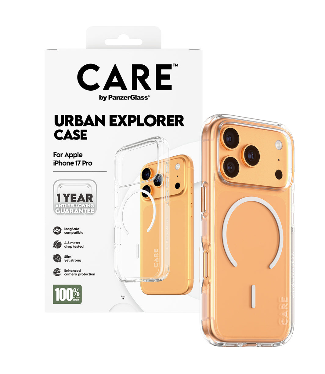 PanzerGlass Backcover – für Apple iPhone 17 Pro – transparent – MagSafe kompatibel