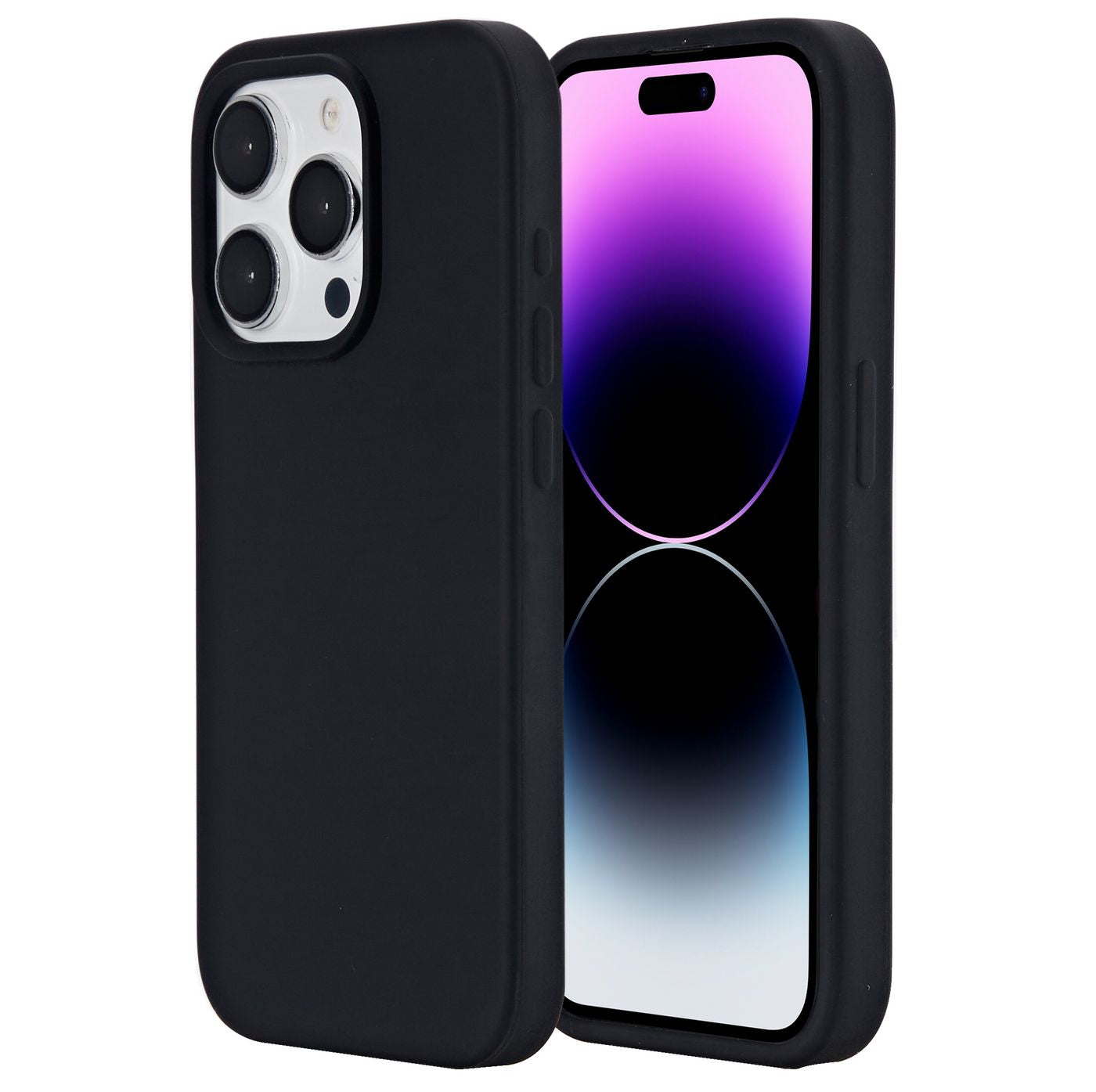 eSTUFF INFINITE (GRS) RIGA Backcover – für Apple iPhone 15 Pro, PC+Silikon+Mikrofaser, Schwarz, stossfest