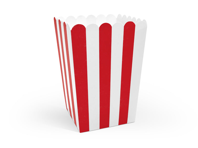 PartyDeco Fingerfood-Schale, Papier, quadratisch – 70 × 70 × 125 mm – Rot/Weiss – 6 Stk.