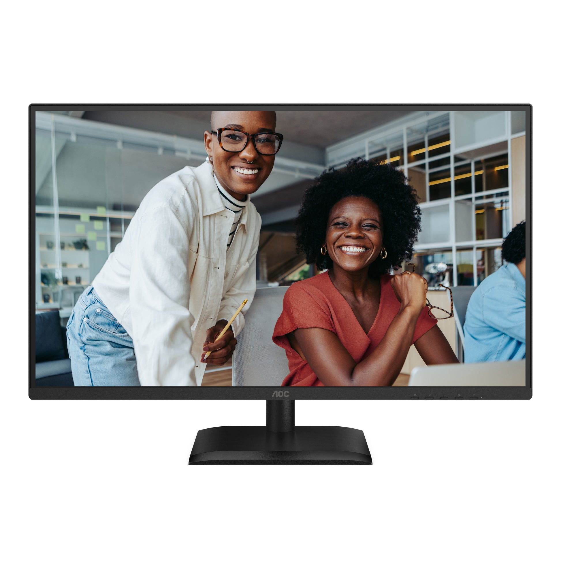 AOC 27E4CV – Monitor, 27", IPS, 120 Hz, 300 cd/m², USB-Hub, Lautsprecher, Adaptive Sync, Schwarz