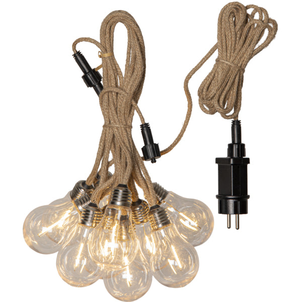 Star Trading Lichterkette Jutta – 4,5 m – 470 lm, 3 W – Warmweiss, 2700 K – IP44 – Netzbetrieb – Beige, PVC