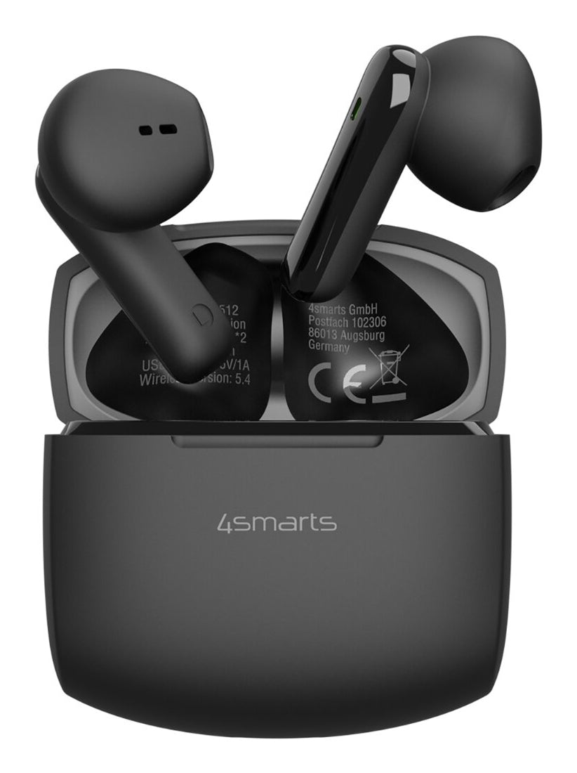 4smarts SkyBuds Air TWS In-Ear – Qi-Ladecase, Schwarz, BT 5.4