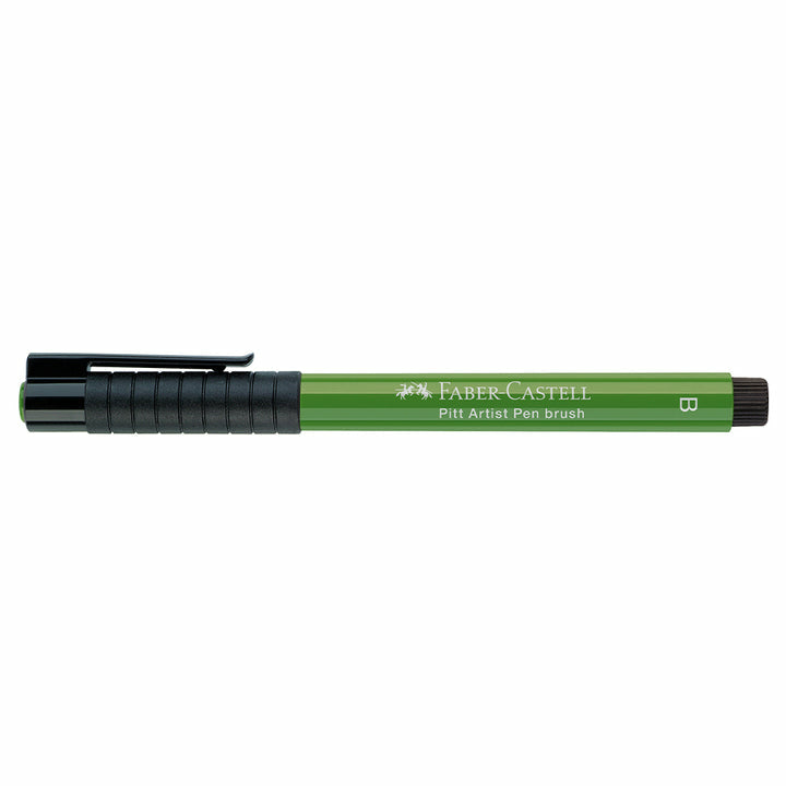 Faber-Castell Pitt Artist Pen Pinselstift – Pinselspitze, 2,5 mm, pigmentiert, permanent, wasserfest, olive