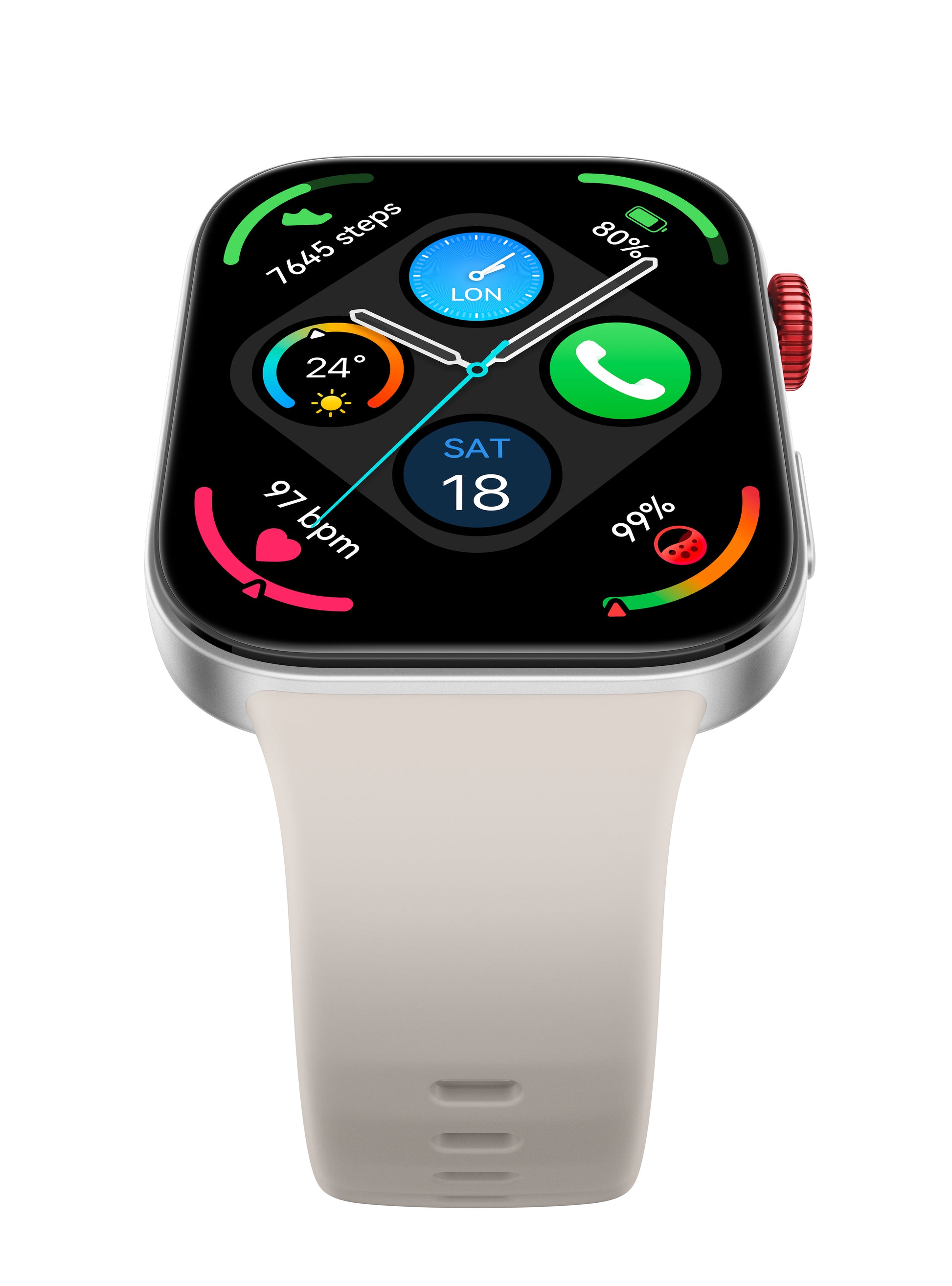 Huawei Watch Fit 3 – 43,2 mm, AMOLED, Aluminium Silber, Fluorelastomer Weiss, 5 ATM