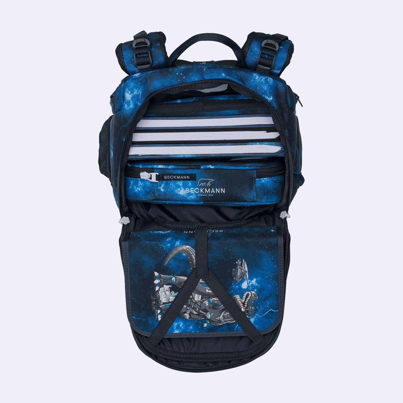 Beckmann Schulrucksack-Set – 6-teilig – Tech Rex
