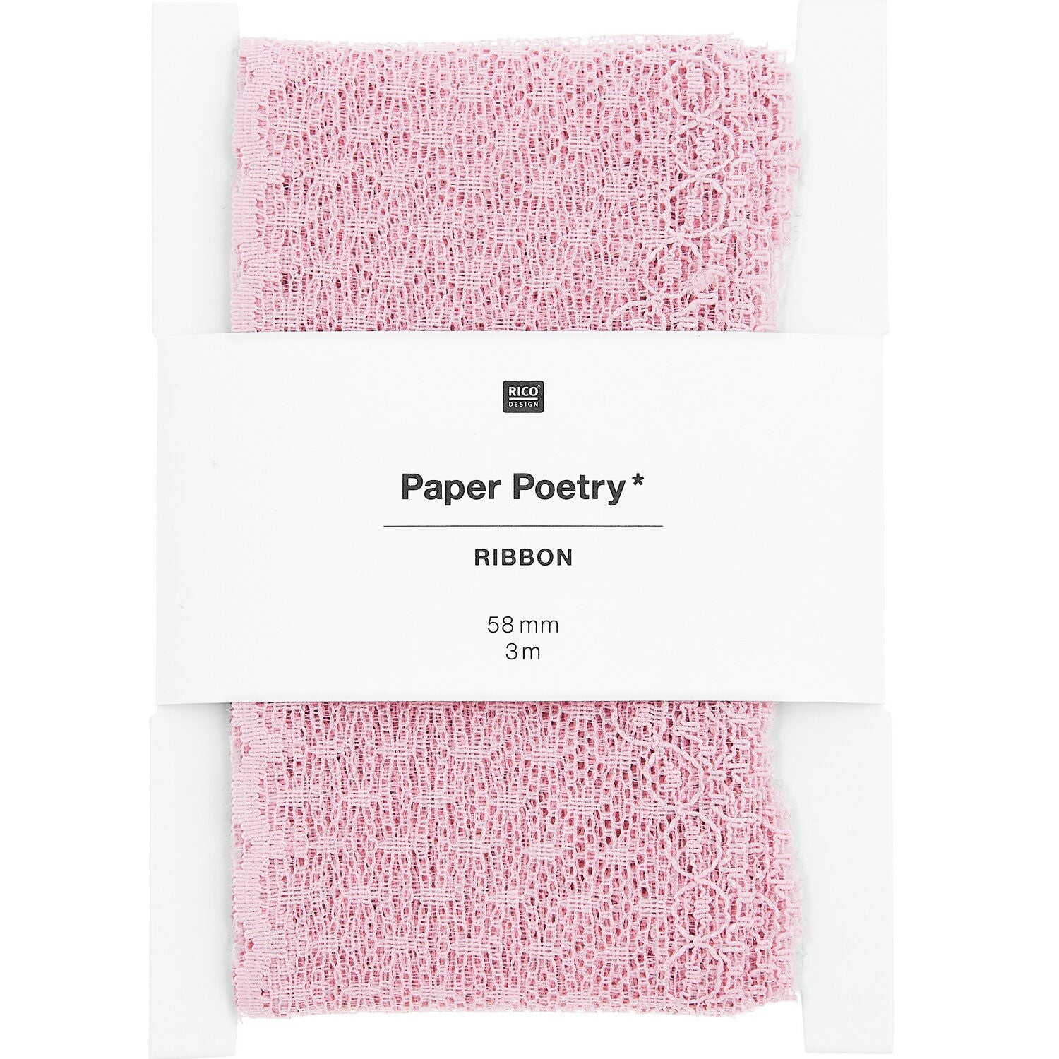 Rico Design Spitzenband Pünktchen 58 mm × 3 m – Rosa