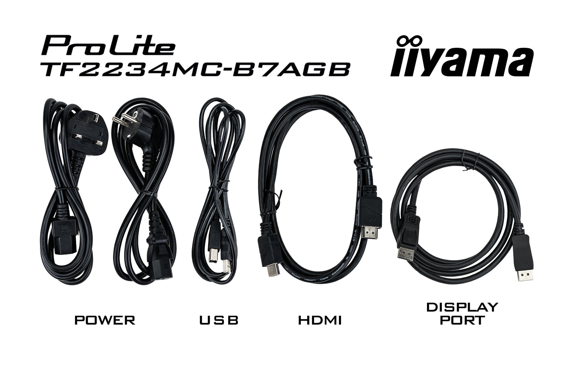 iiyama TF2234MC-B7AGB – Monitor, 21,5", 1920 × 1080 (Full HD), IPS, 60 Hz, 350 cd/m², VESA 100 × 100, Schwarz