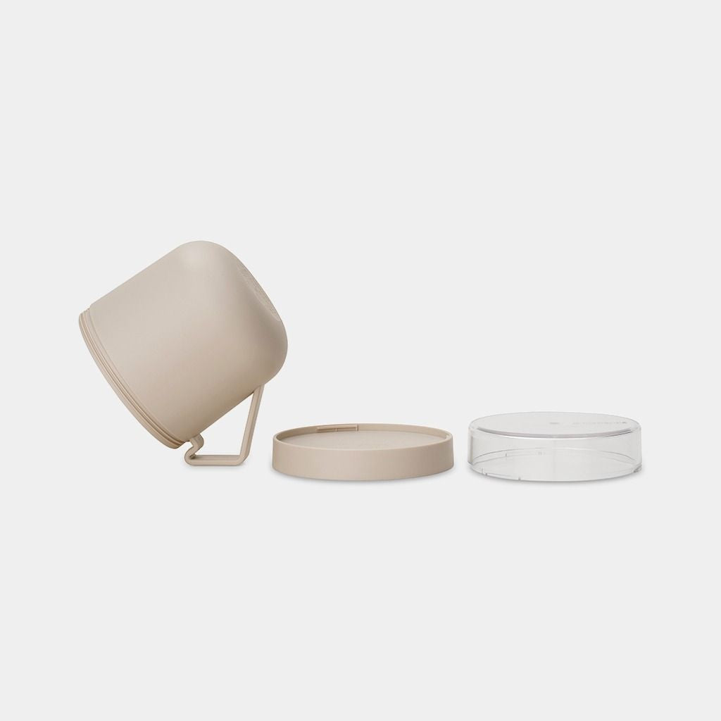 Brabantia Suppentasse – 600 ml, 13,0 × 11,0 × 13,0 cm, Kunststoff, Beige, mit Deckel, spülmaschinenfest