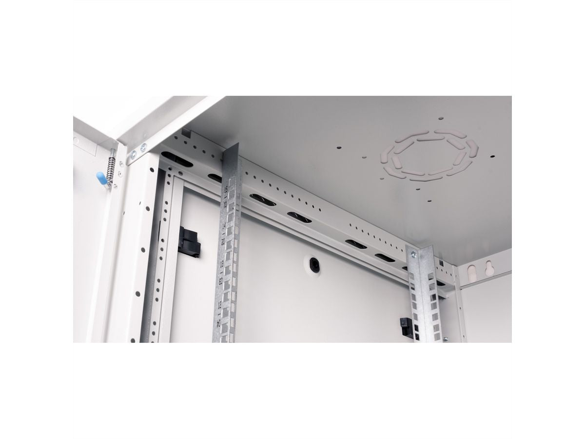 ROLINE Basic Plus – 19" Wandverteiler 15U, IP20, abschliessbar, 600 × 600 × 779 mm, lichtgrau, Stahl