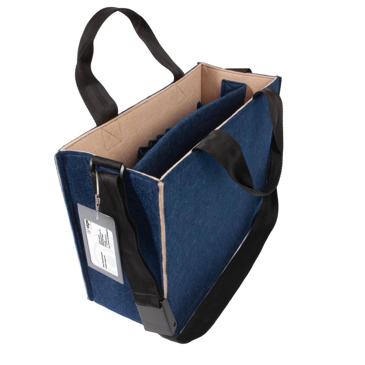 Sigel Desk Sharing Bag Bicol M – Schultertasche, Beige/Blau