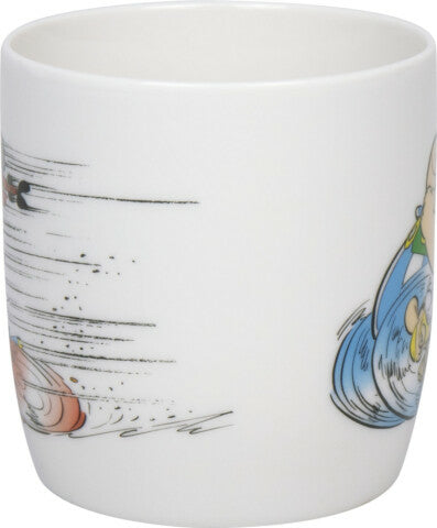 Könitz Porzellan Könitz Becher Asterix Rennen - Courir – 400 ml, Ø 8,8 cm, H 9,2 cm, Knochenporzellan, spülmaschinenfest
