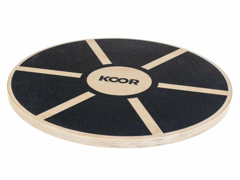KOOR Rundes Balance Board, F01580, Ø40,0 cm × 8,5 cm, Holz, Schwarz, max. Nutzergewicht 110 kg – 1 Stück