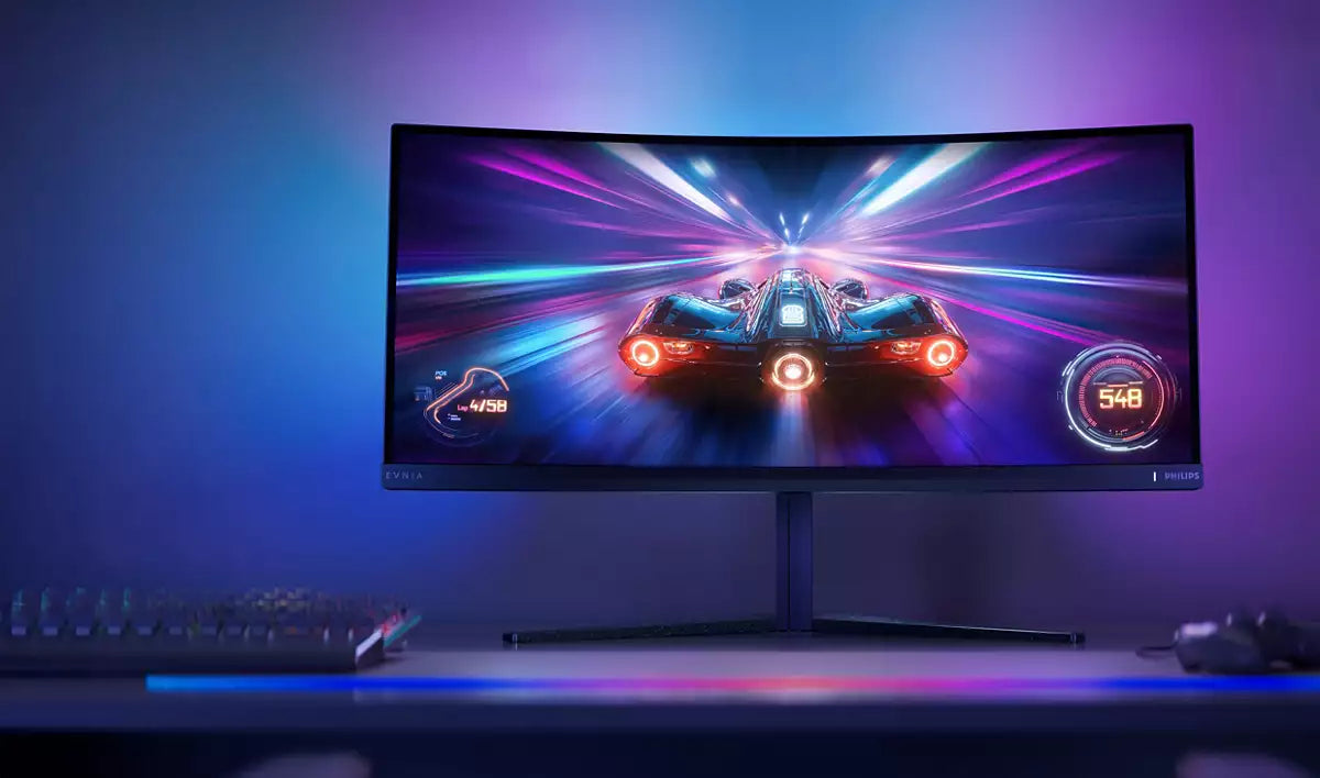 Philips Evnia 34M2C6500/00 – Monitor, 34", 450 cd/m², Gebogen, FreeSync Premium Pro, VESA 100 × 100, Weiss