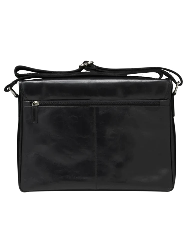 dbramante1928 Marselisborg Notebook-Tasche bis 14" – Vollnarbenleder, mit Schultergurt – Schwarz