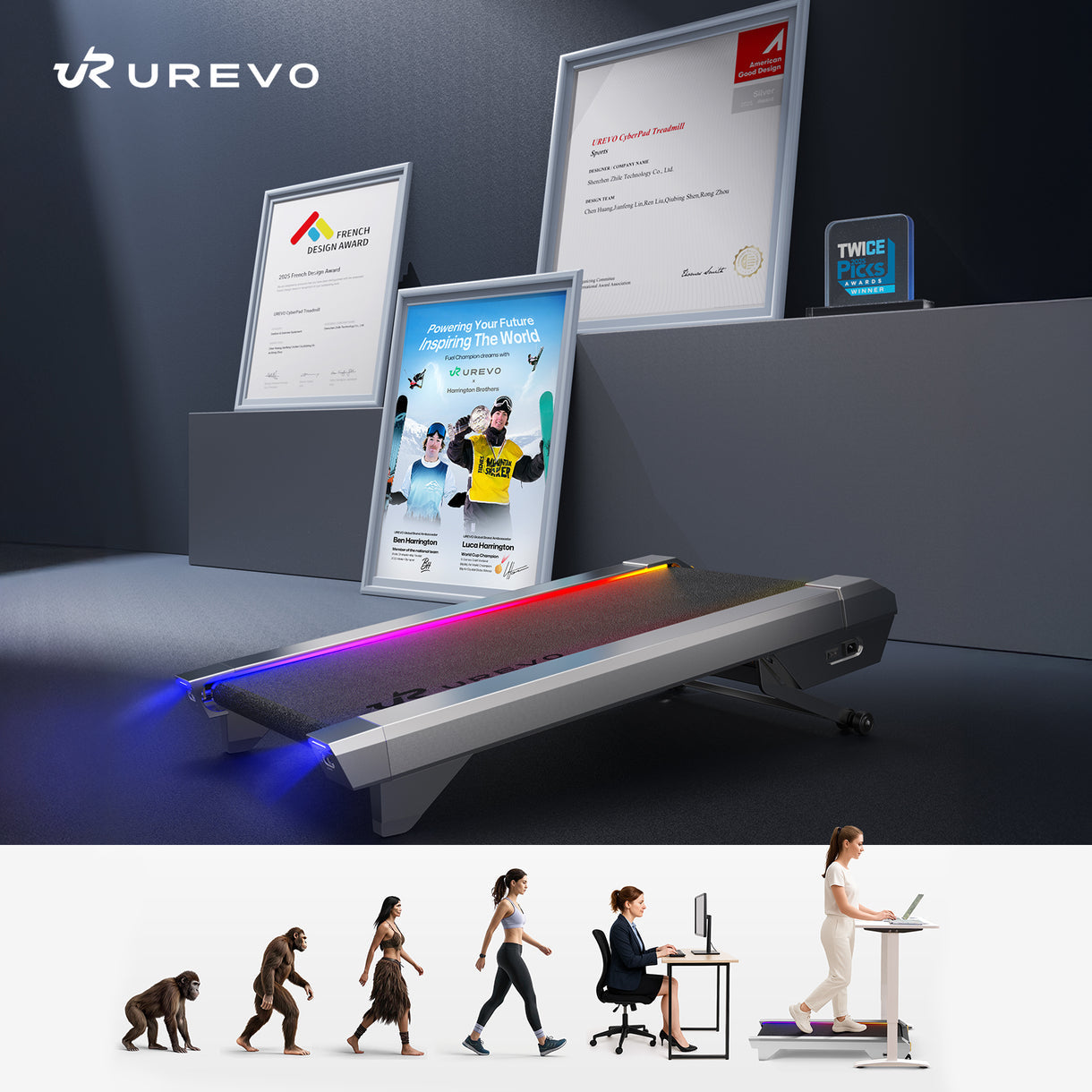 Urevo Walking Pad CyberPad Smart 2, 181 kg, 6 km/h – Silber