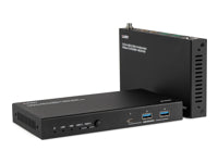 Lindy 39365 – HDBaseT Extender-Set, über Cat6a, USB 3.2 Gen 1 4×/2×, RJ-45 1×/1×, 100 m, PoE