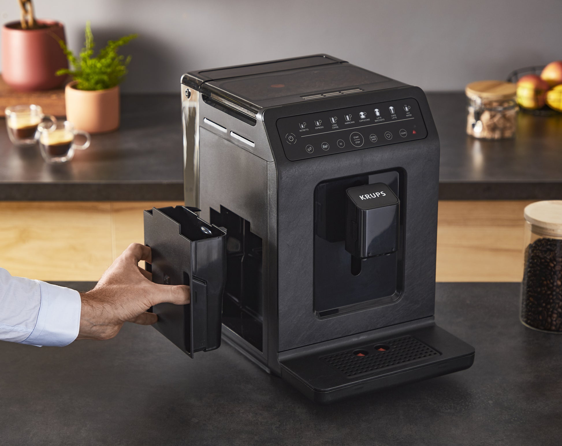 Krups Kaffeevollautomat – 2,3 l, 260 g, 2 Tassen, Schwarz