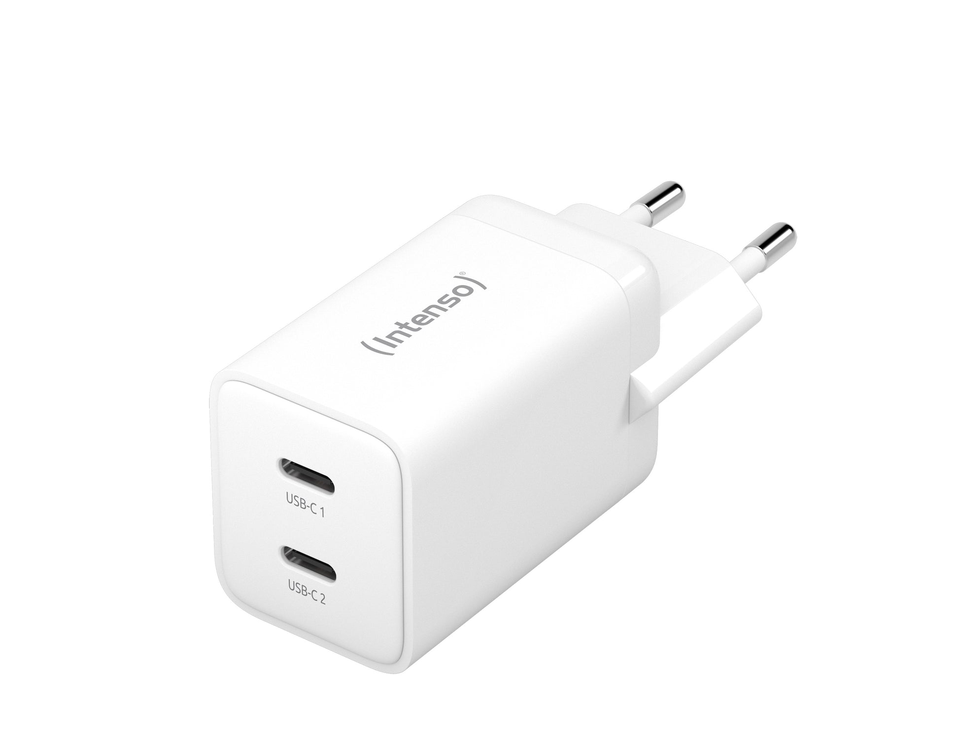 Intenso Power Charger 7804012 USB-Ladegerät 40 W – USB-C×2 – PD 3.0, QC 4.0, GaN – EU-Stecker (Typ C) – Weiss