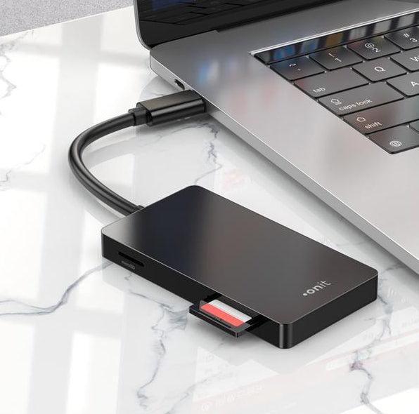 ONIT F01264 – Smartcard-Leser – USB 3.2 Gen 1 (Type-C), Schwarz, für Windows, Mac & mehr
