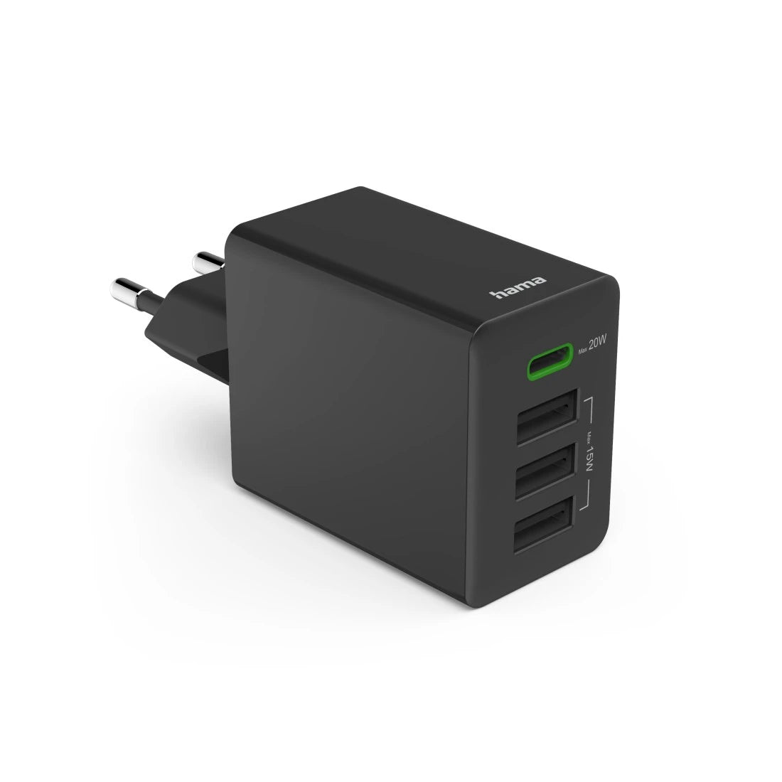 Hama 00201990 USB-Ladegerät 35 W – USB-C×1, USB-A×3 – PD 3.0, QC 3.0 – für Smartphones, Tablets u. a.