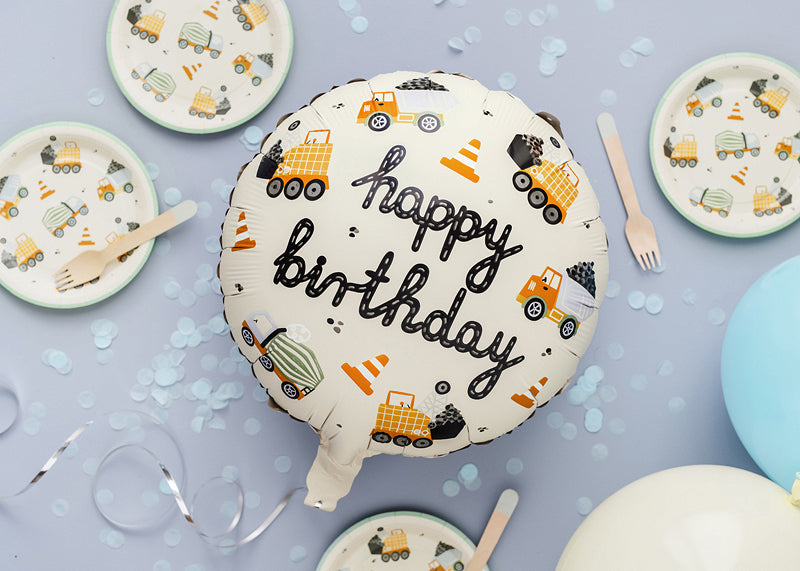 PartyDeco Folienballon Fahrzeug – Mehrfarbig – Ø 45 cm – Folie – 1 Stk