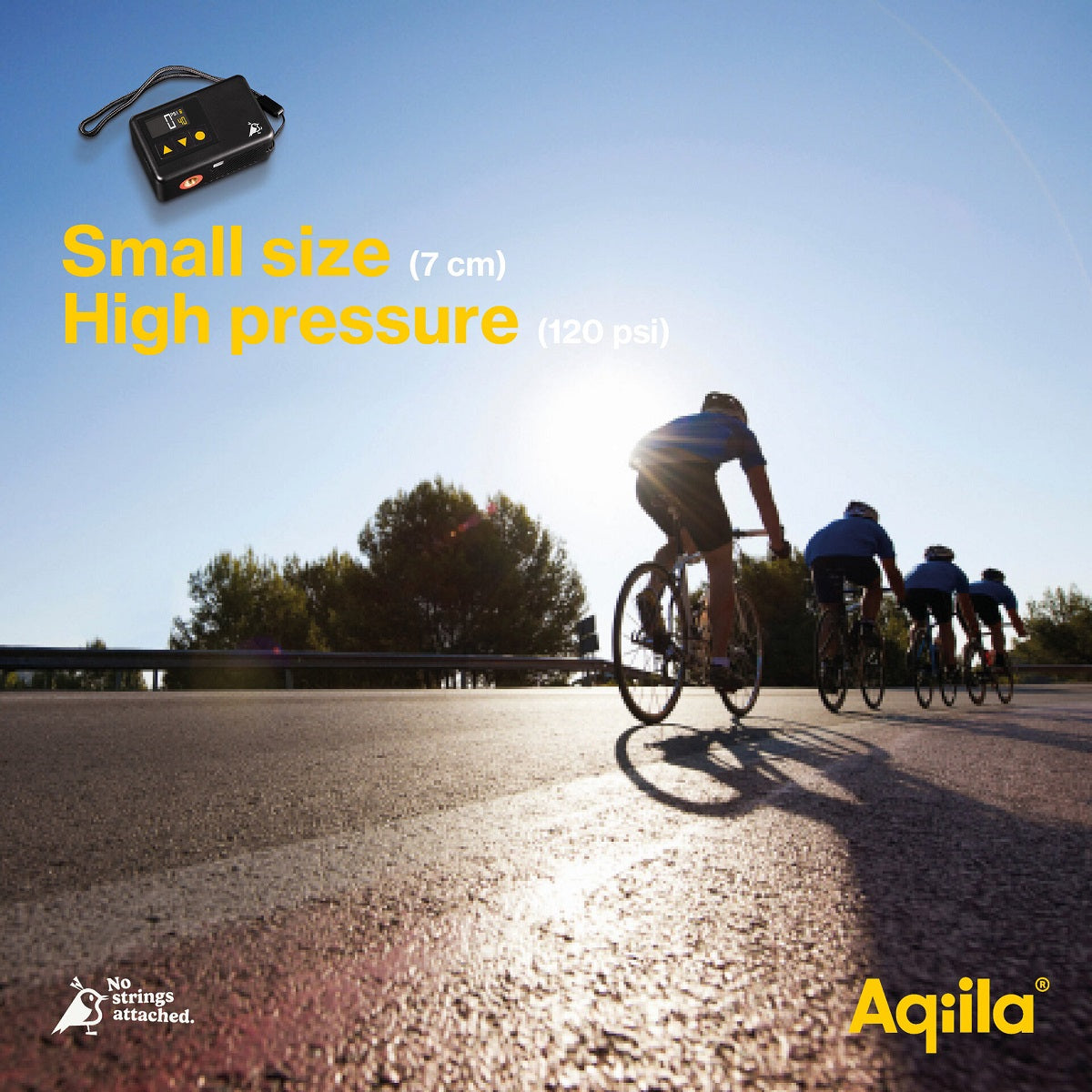 Aqiila Airbird P1 Tragbarer Kompressor – 8,3 bar / 120 PSI – Akku, USB-C – Schlauch & Adapter
