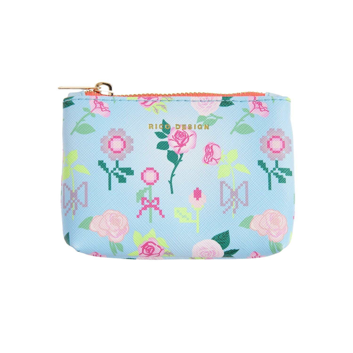 Rico Design La Vie en Rose – Schlamperetui, Mehrfarbig, Polyester, 7,5 × 10,5 × 1,6 cm