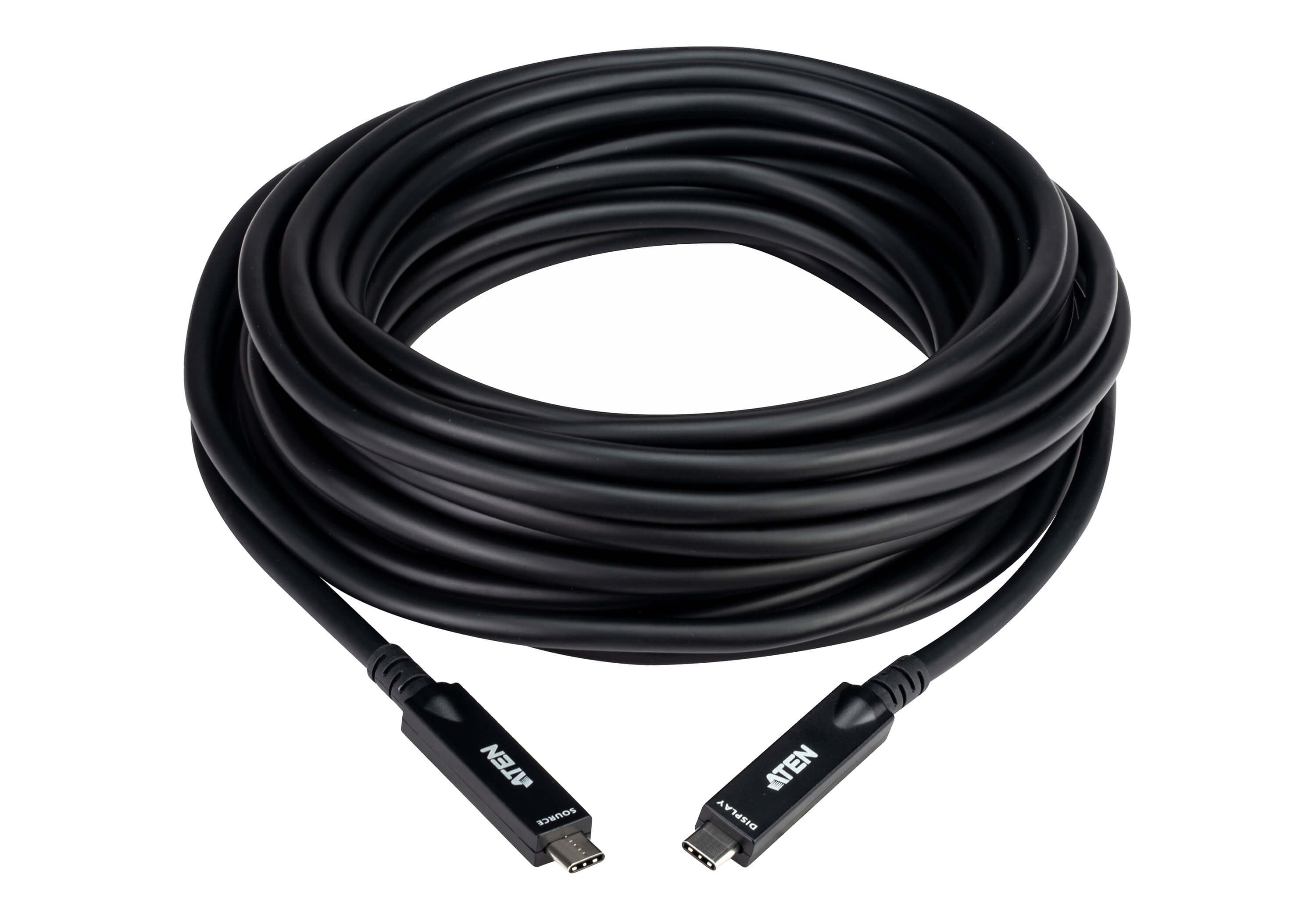 ATEN USB-C Verlängerungskabel – USB 3.2 Gen 2 (10 Gbit/s) – 10 m – PD 60 W – 4K/60 – Aktiv, optisch – Schwarz