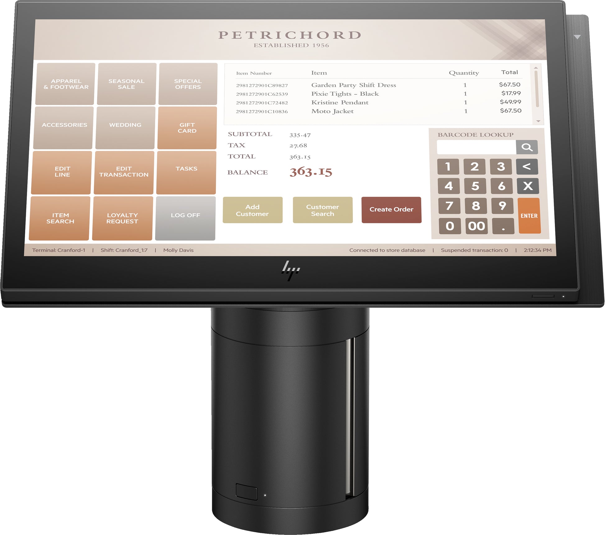 HP Engage One 145 14,0" POS All-in-One – Full HD Touch, Intel Core i5 i5-7300U, 8 GB RAM, Windows 10 IoT
