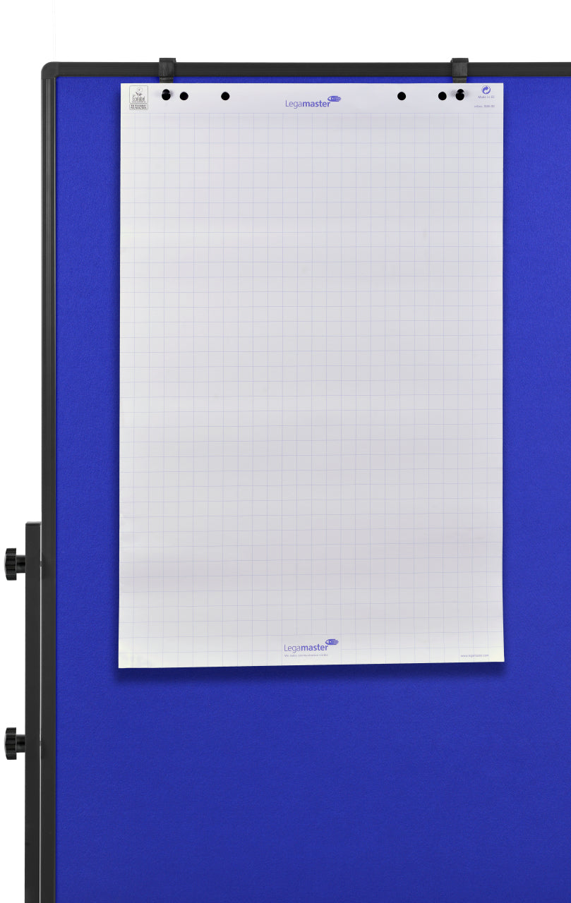 Legamaster Moderationswand – Filz, mit Rollen, doppelseitig – 120 × 150 cm – Marineblau, Alurahmen