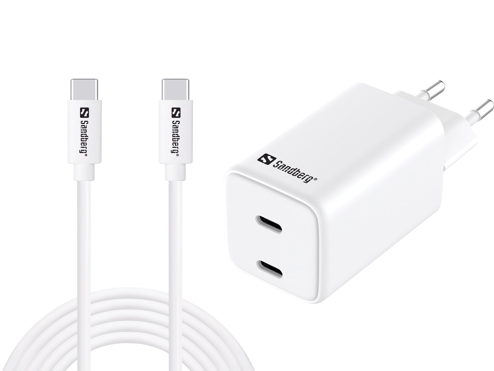 Sandberg 441-76 USB-Ladegerät 65 W – USB-C×1 – PD – EU-Stecker (Typ C) – 3 m Kabel