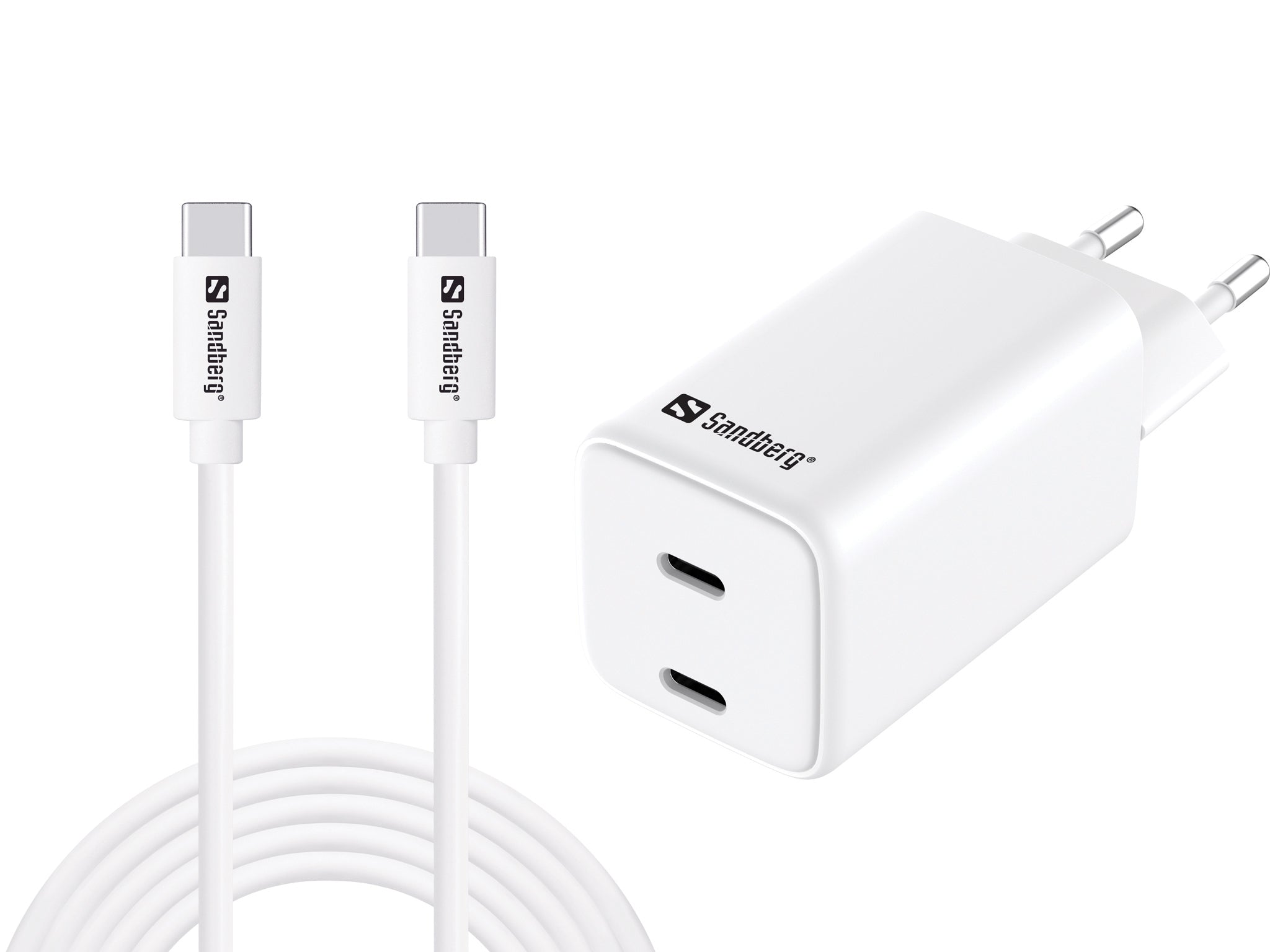 Sandberg 441-76 USB-Ladegerät 65 W – USB-C×1 – PD – EU-Stecker (Typ C) – 3 m Kabel