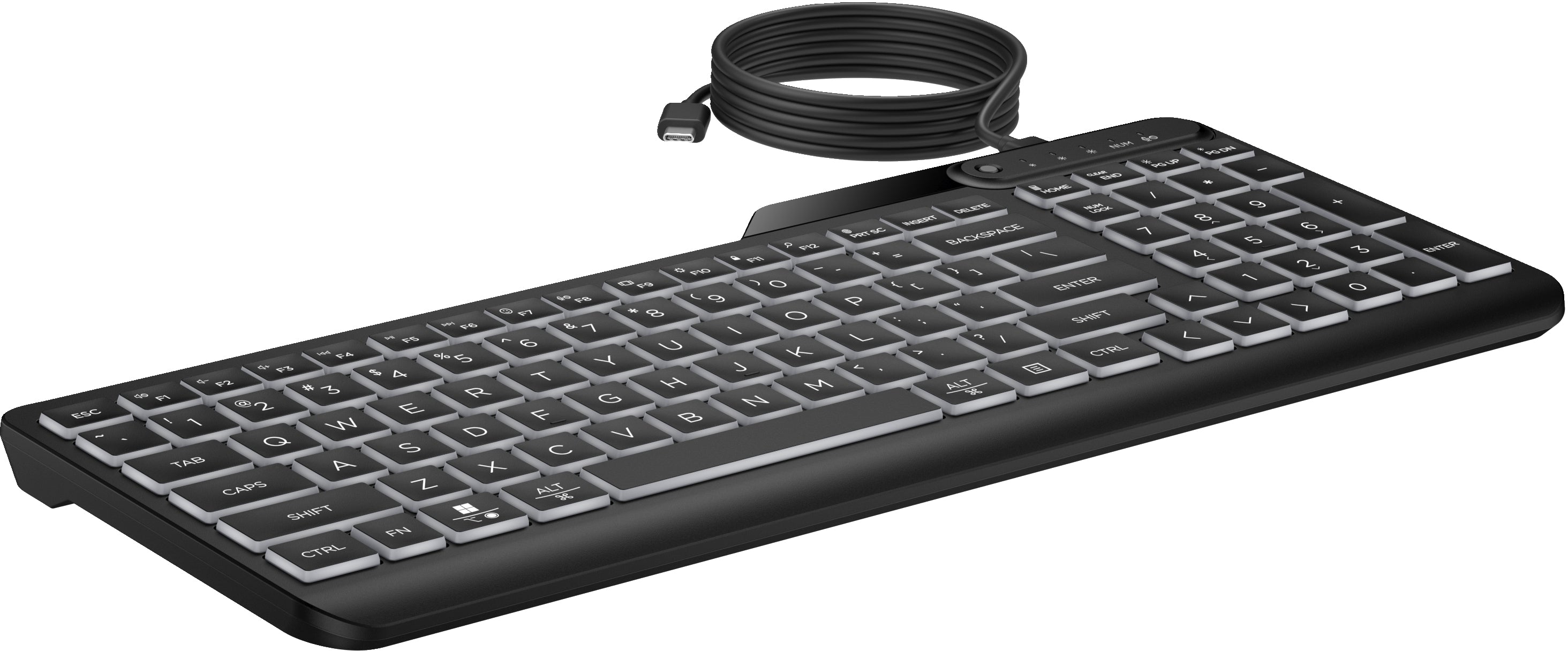 HP 405 – Tastatur, kabelgebunden (USB-C), Fullsize (mit Ziffernblock) – für Windows 10, Windows 11 & ChromeOS