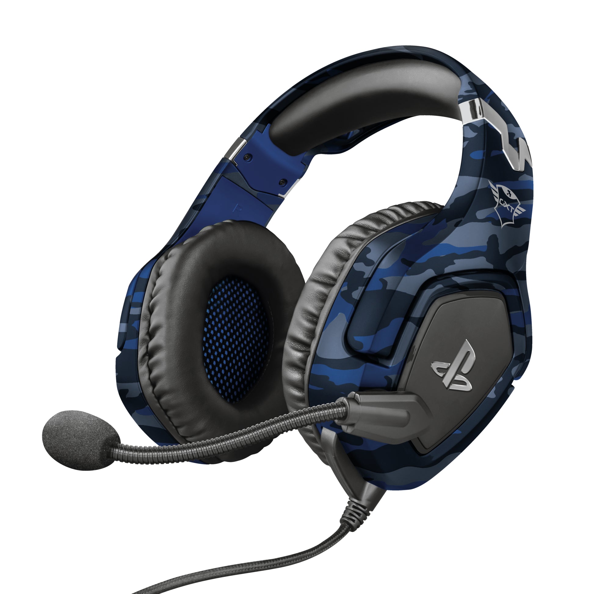Trust GXT 488 Forze-B Gaming-Headset – Over-Ear, Stereo, Kabelgebunden, 3,5 mm Klinke, ANC, für PS4, PS5, Blau